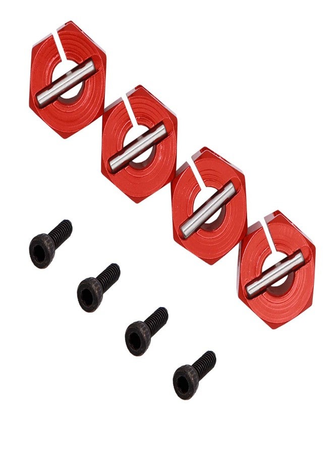 Treehobby 4PCS Aluminum 12mm hex hubs adapters 7mm Thickness Compatible with 1:10 HSP HPI Redcat traxxas RC Buggy Slash 4wd etc(Red) - Image 2